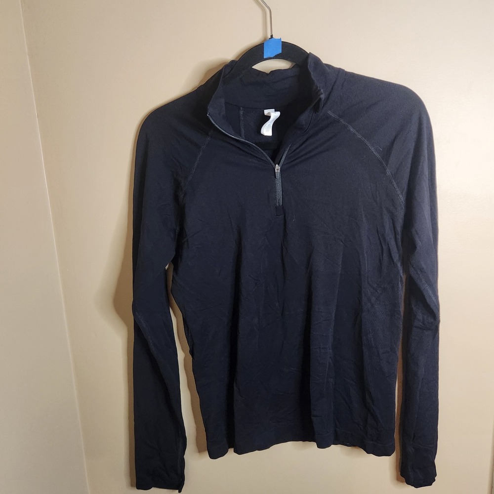 Athleta Momentum Seamless Half Zip  Black Size Large